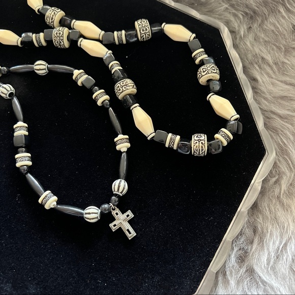 2 boho bead necklaces unisex - Picture 3 of 7